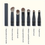 Flag Village 6Pcs Mini Travel Makeup Brushes Set With Box Portable Cosmetic Powder Foundation Blush Blending Concealer Make Up Brushes Set