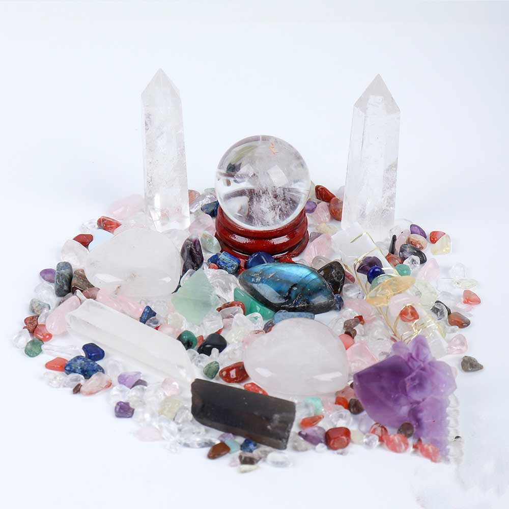 Flag Village Donghai Natural Crystal Gem Hexagonal Prism Energy Ball Gift Box