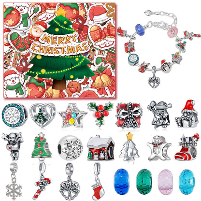 Flag Village Christmas Countdown Calendar Gift Box Set Diy Beaded Bracelet