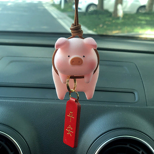 Flag Village Auto Tools Cute Cartoon Pig Car Accessories
