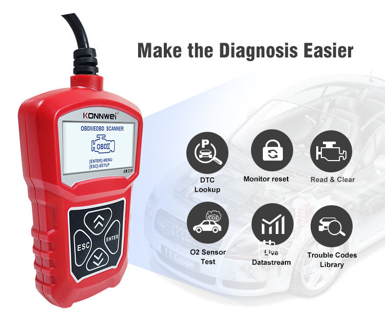 Flag Village Auto Tools KW310 Car Diagnostic Scanner Scanner Barcode Reader Tool