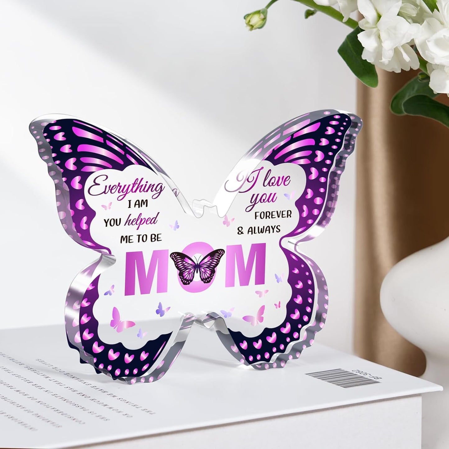 Flag Village Mother's Day Gifts For Mom Grandma Nana DIY Unique Mom Birthday Gift Ideas Butterfly-Shaped Acrylic Keepsake Gifts For Mothers Day