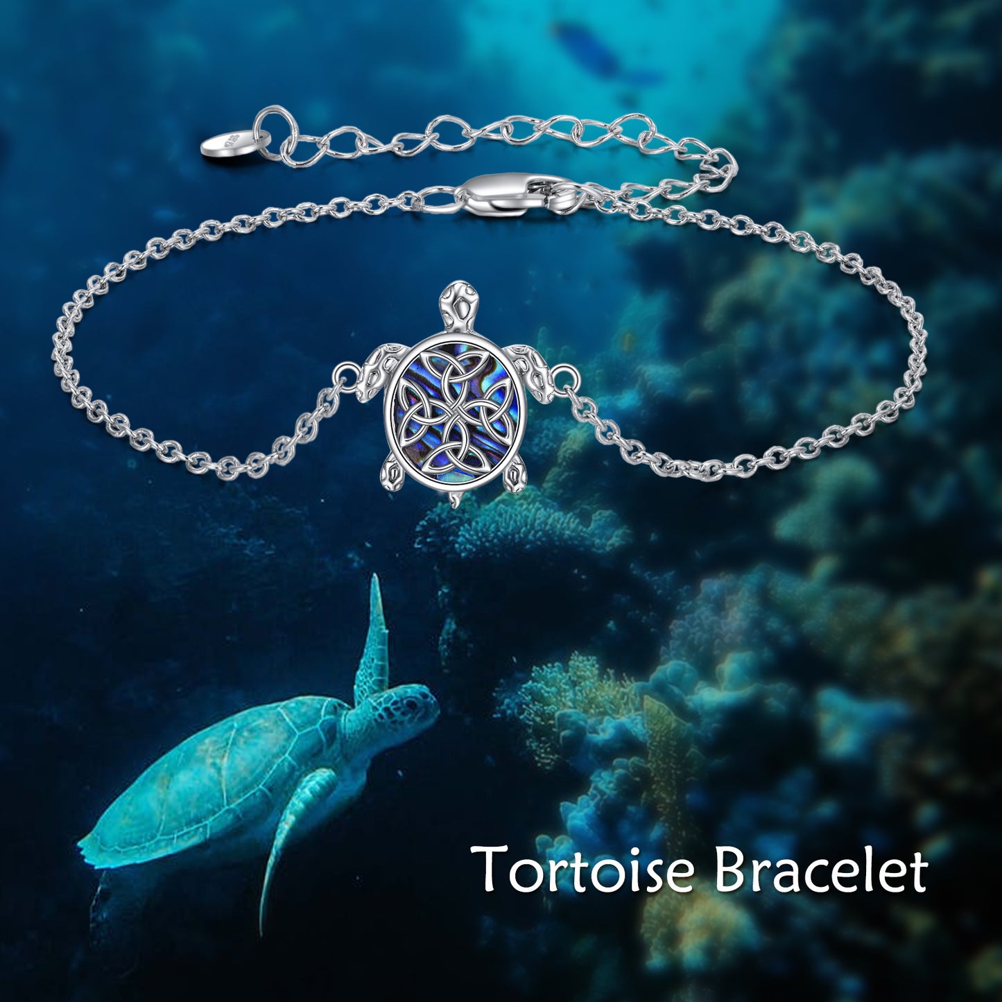 Flag Village Sterling Silver Abalone Sea Turtle Adjustable Ankle Jewelry Gifts for Women