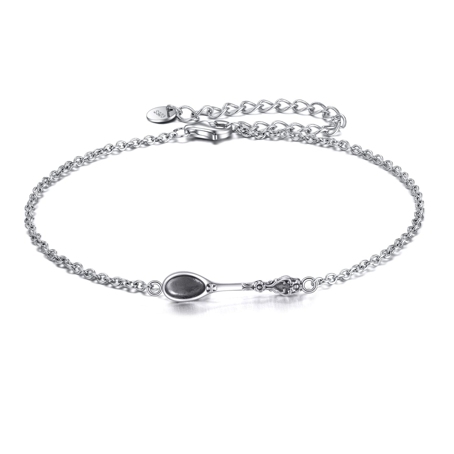 Flag Village Spoon Bracelet 925 Sterling Silver Spoon Bracelet Spoon Jewelry for Women Girls Gifts