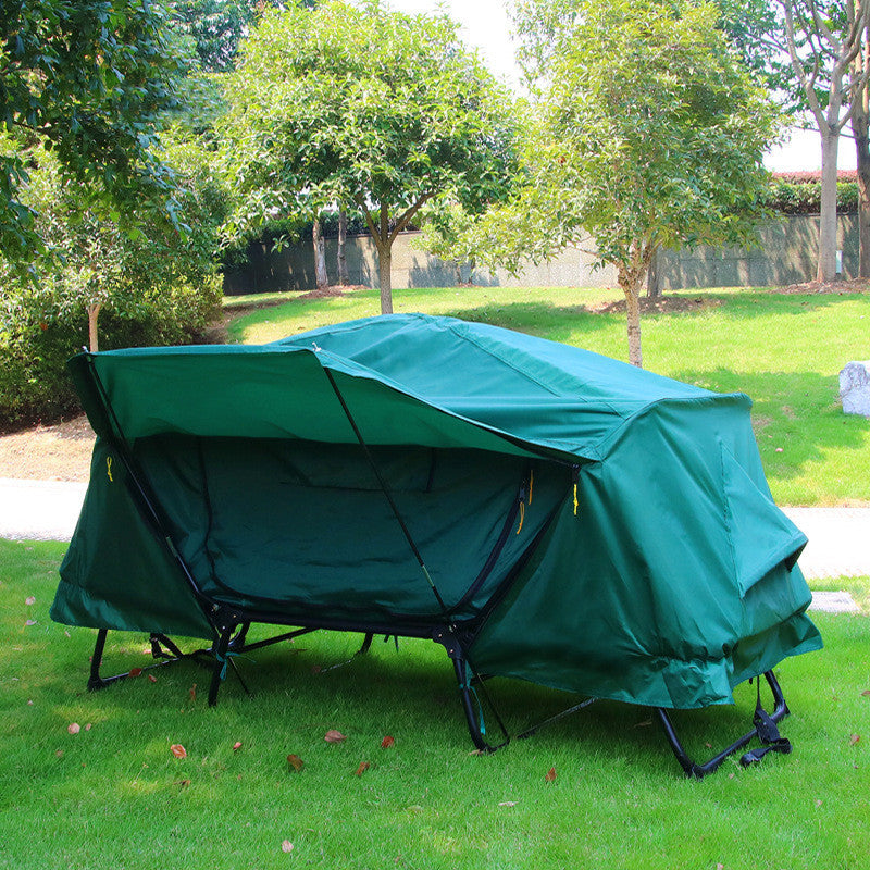 Flag Village Outdoor Thickened Oxford Cloth Insulated Off Ground Tent For Two Camping And Fishing Tent