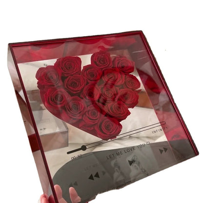 Flag Village Transparent Acrylic Flower Box Eternal Flower Love CD Valentine's Day Gift