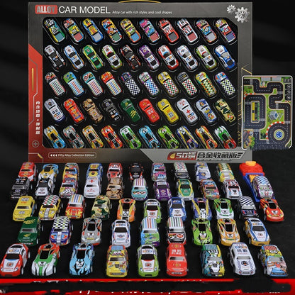 Flag Village Alloy Metal Car Model Non-duplicate Children's Simulation Model Car Set High-grade Gift Box