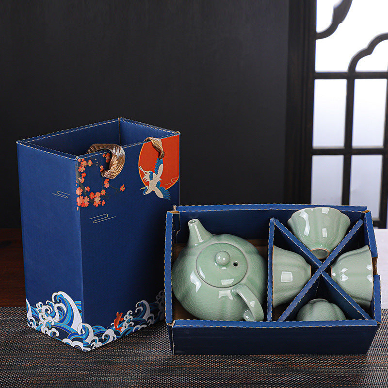Flag Village Kung Fu Travel Tea Set Gift Box One Pot And Four Cups