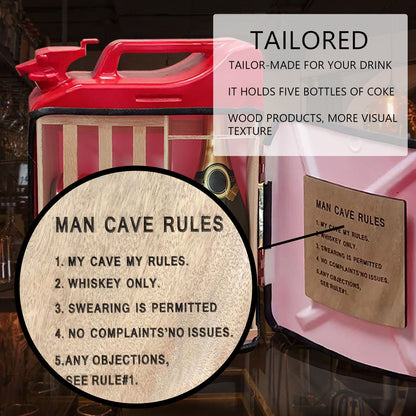 Flag Village Wine Cabinet Oil Drum Box Gift Can Bar Set Christmas Decoration