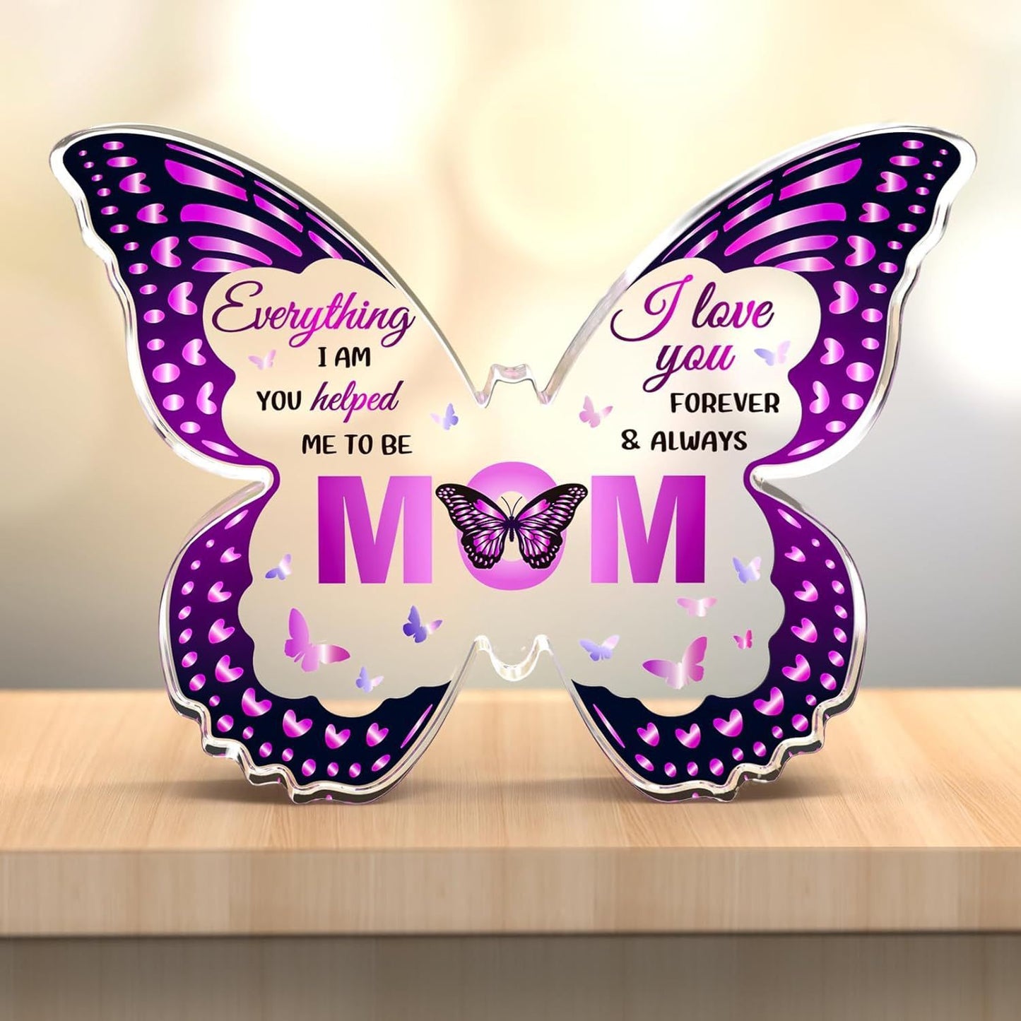 Flag Village Mother's Day Gifts For Mom Grandma Nana DIY Unique Mom Birthday Gift Ideas Butterfly-Shaped Acrylic Keepsake Gifts For Mothers Day