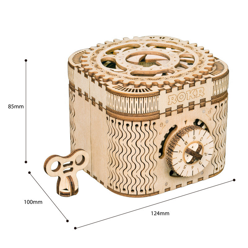 Flag Village Robotime Rokr 123Pcs Treasure Box Creative 3D Wooden Puzzle Game Assembly Toys Chris Gift For Children Adults Teens Dropshipping