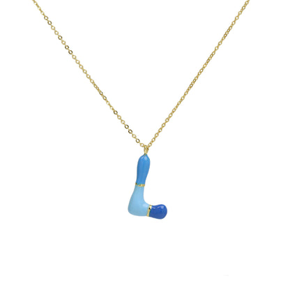 Flag Village Brass Epoxy Capsule 26 Letter Necklace For Women Initial Alphabet Pendant Necklace Fashion Link Chain Jewelry Gifts