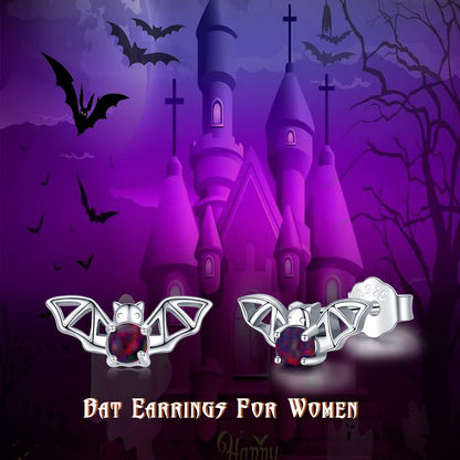 Flag Village Bat Earrings 925 Sterling Silver Opal Bat Jewelry Gifts for Girls Women