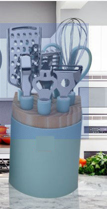 Flag Village Stainless Steel Kitchen Gadgets Household Kitchen Utensils Tray Peeler Egg Beating Scissors Gifts