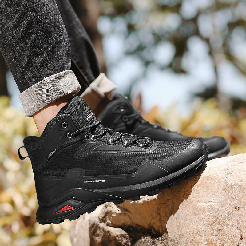Flag Village Large Size High-top Hiking Shoes Men's Winter Outdoor Men's Sports Shoes Hiking Shoes