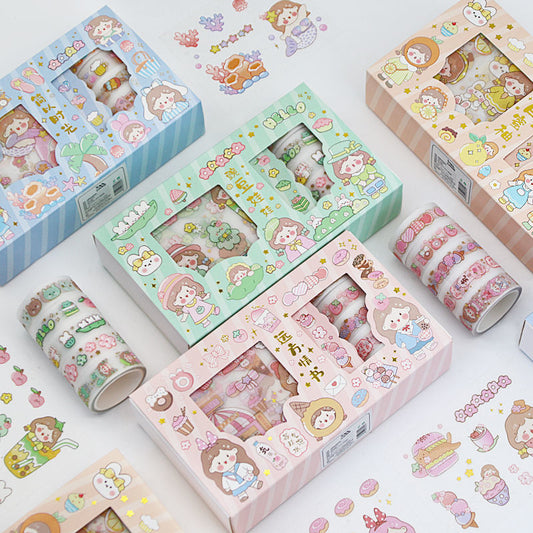 Flag Village Hand Account Sticker Tape Gift Box Set