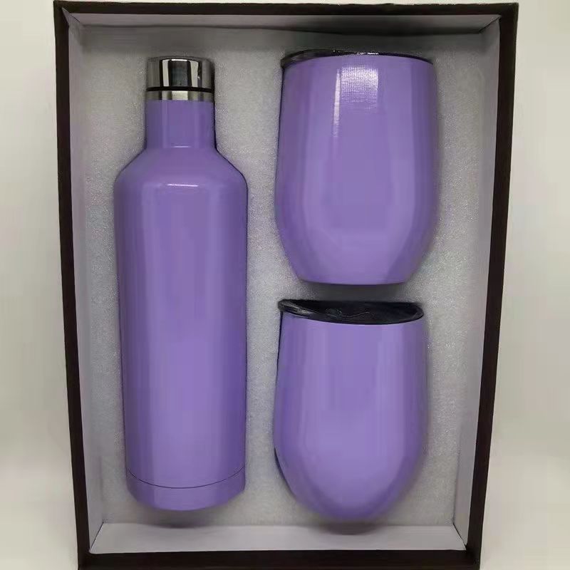 Flag Village 304 Stainless Steel 500ml Red Wine Bottle Gift Box Set Cup