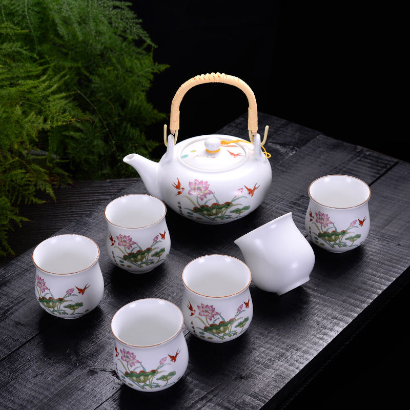 Flag Village Large-capacity Set Of Ceramic Tea Set With Gift Box