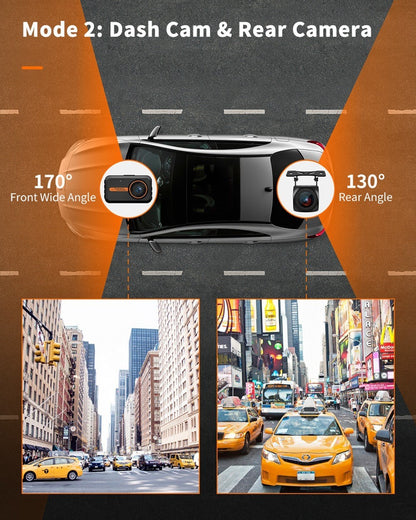 Flag Village Auto Tools Dash Cam Front And Rear Car Camera Dual Dashcam 1080P FHD
