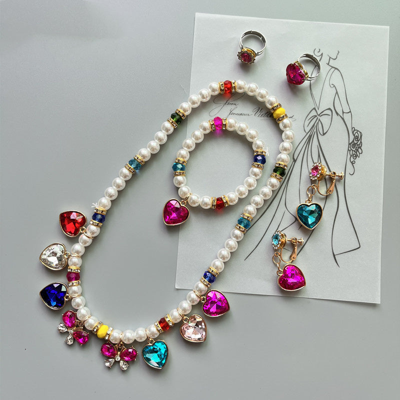 Flag Village Girls' Jewelry Gift Box Necklace Set