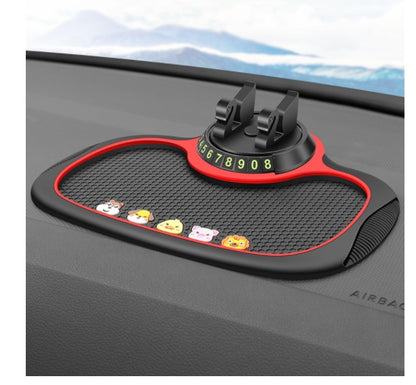 Flag Village Auto Tools Non-Slip Car Phone Pad For 4-in-1 Car Parking Number Card Anti-Slip Mat Auto Phone Holder Sticky Anti Slide Dash Phone Mount
