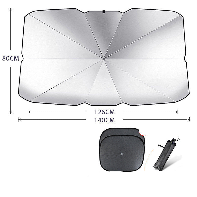 Flag Village Auto Tools Foldable Car Windshield Sun Shade Umbrella UV Protection Heat Insulation Parasol Auto Front Window Cover Interior Protector Summer Gadgets