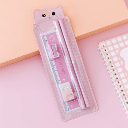Flag Village Girl School Supplies Set Gift Box Gift Bag Primary School Pupil Pencil Stationery