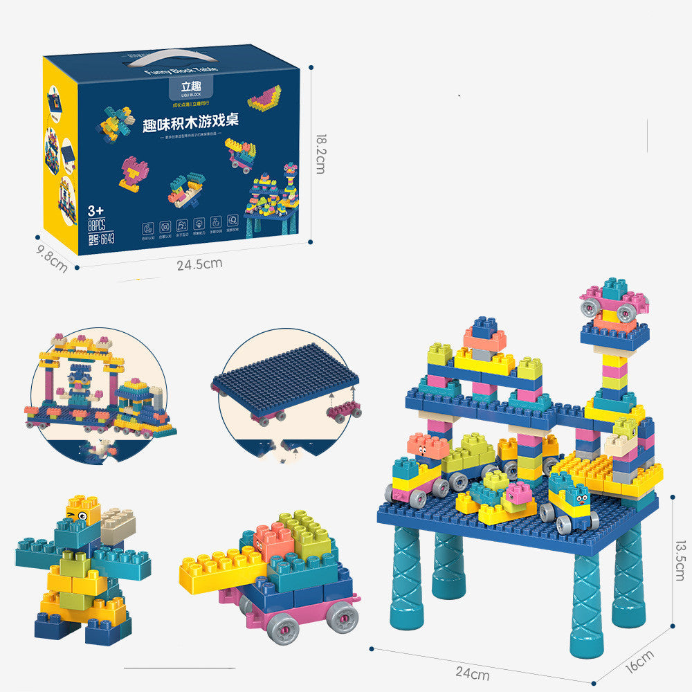 Flag Village Children's Building Blocks Plastic Assembled Educational Toys Portable Gift Box Set