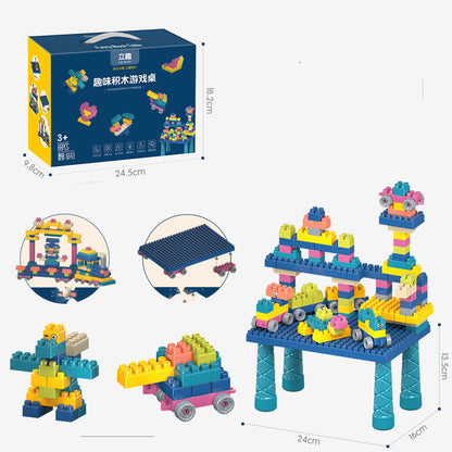 Flag Village Children's Building Blocks Plastic Assembled Educational Toys Portable Gift Box Set