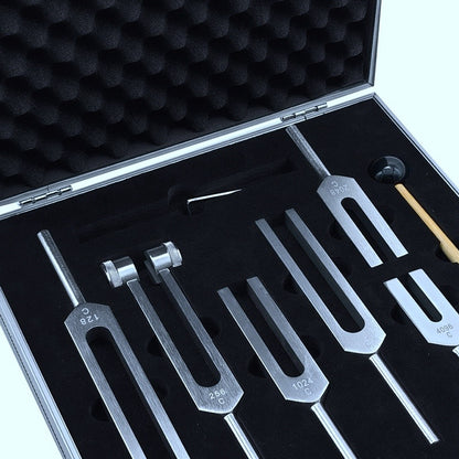 Flag Village Aluminum Alloy Tuning Fork Set Gift Box Of Six 128 256 512 1024 2048
