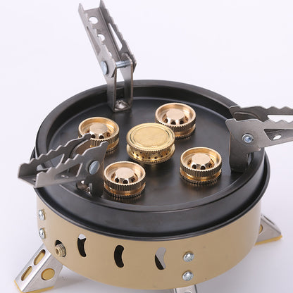 Flag Village Portable Windproof Camping Cookout Gas Stove Holder Set