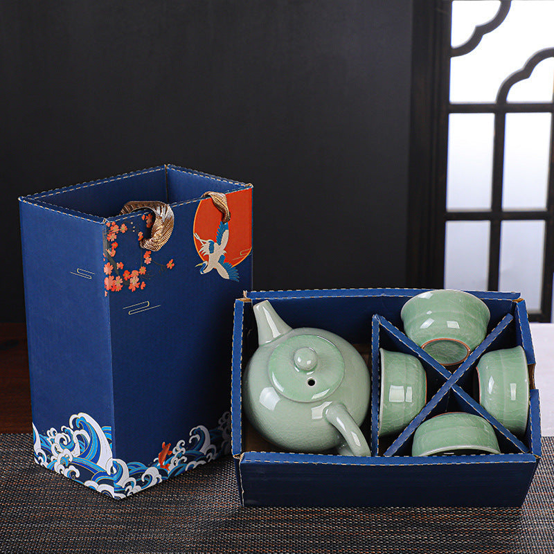 Flag Village Kung Fu Travel Tea Set Gift Box One Pot And Four Cups