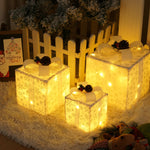 Flag Village Remote Control Christmas Gift Box Lights Christmas Three-piece Decoration
