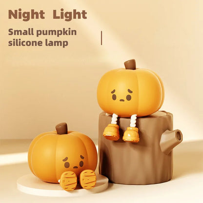 Flag Village Home Decor Halloween Pumpkin Night Light Cute Soft Silicone Lamp Touch  Dimmable Rechargeable Bedside Decor Light Kids Gifts Halloween Decorations