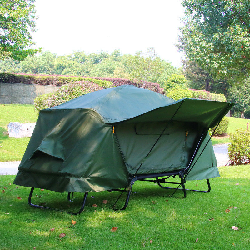 Flag Village Outdoor Thickened Oxford Cloth Insulated Off Ground Tent For Two Camping And Fishing Tent