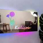 Flag Village Personalized Name Mirror Light For Bedroom LED Light Up Mirror For Wall Custom Photo Christmas Valentine's Day Wedding Gifts