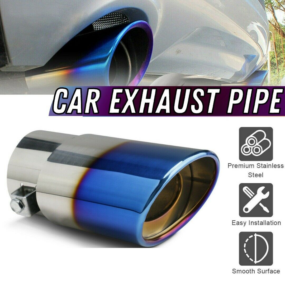 Flag Village Auto Tools Car Exhaust Pipe Tip Rear Tail Throat Muffler Stainless Steel Round Accessories
