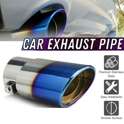 Flag Village Auto Tools Car Exhaust Pipe Tip Rear Tail Throat Muffler Stainless Steel Round Accessories