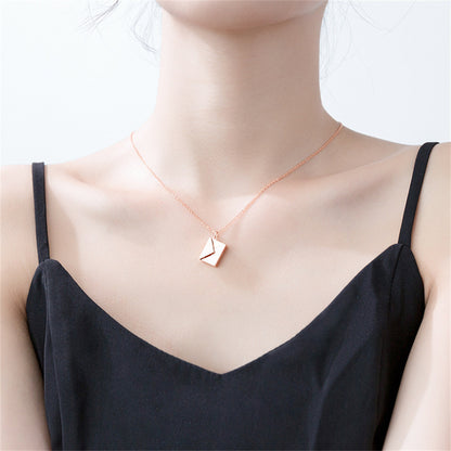 Flag Village Custom Text Love Letter Envelope Pendant Confession Locket Necklace Jewelry Special Gifts For Women Teens Girlfriend Wife Lover