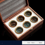 Flag Village High-grade Ceramic Small Tea Bowl Tasting Cups Tealight Gift Box Set