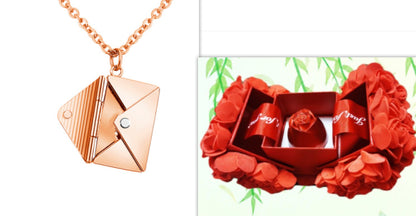 Flag Village Fashion Jewelry Envelop Necklace Women Lover Letter Pendant Best Gifts For Girlfriend