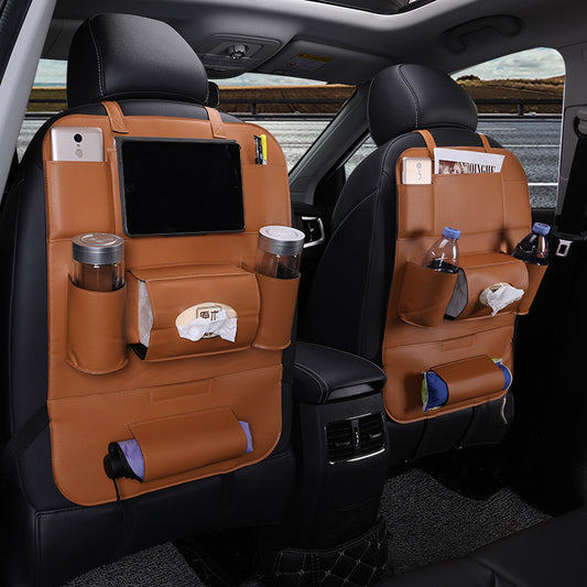 Flag Village Auto Tools Car Interior Supplies Multifunctional Seat Back Leather Folding