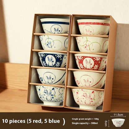 Flag Village Ceramic Bowl Set Housewarming Tableware Suit Gift Box