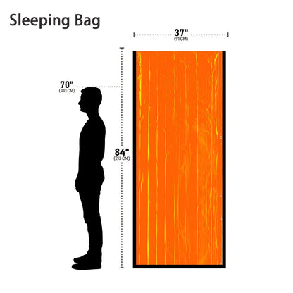 Flag Village Portable Lightweight Emergency Sleeping Bag, Blanket, Tent - Thermal Bivy Sack For Camping, Hiking, And Outdoor Activities - Windproof And Waterproof Blanket For Survival