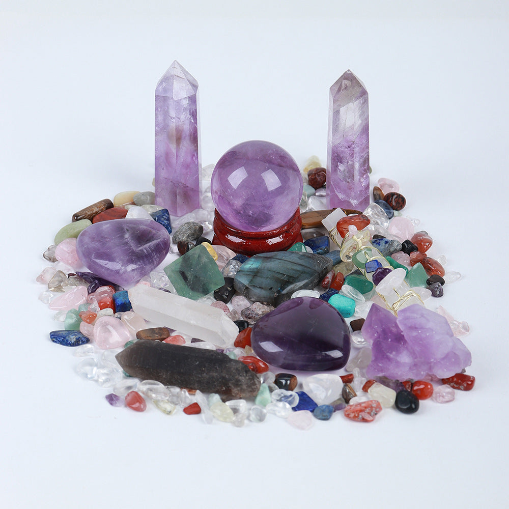 Flag Village Donghai Natural Crystal Gem Hexagonal Prism Energy Ball Gift Box