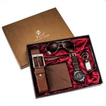 Flag Village Watch Wallet Sunglasses Belt Gift Box Set For Men
