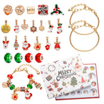 Flag Village DIY Creative Kids Bracelet Ornament 24 Grid Calendar Christmas Surprise Blind Box Silver Set