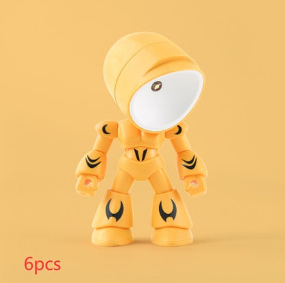 Flag Village Cute LED Hero Table Lamp Mini Portable Cool Mecha Cute Robot Night Light Bedroom Home Decoration Kids Boys Gifts