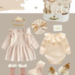 Flag Village Newborn Gift Box Spring And Summer Suit Girl Baby Full Moon Gift