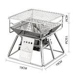Flag Village Portable Stainless Steel BBQ Grill Non-stick Surface Folding Barbecue Grill Outdoor Camping Picnic Tool
